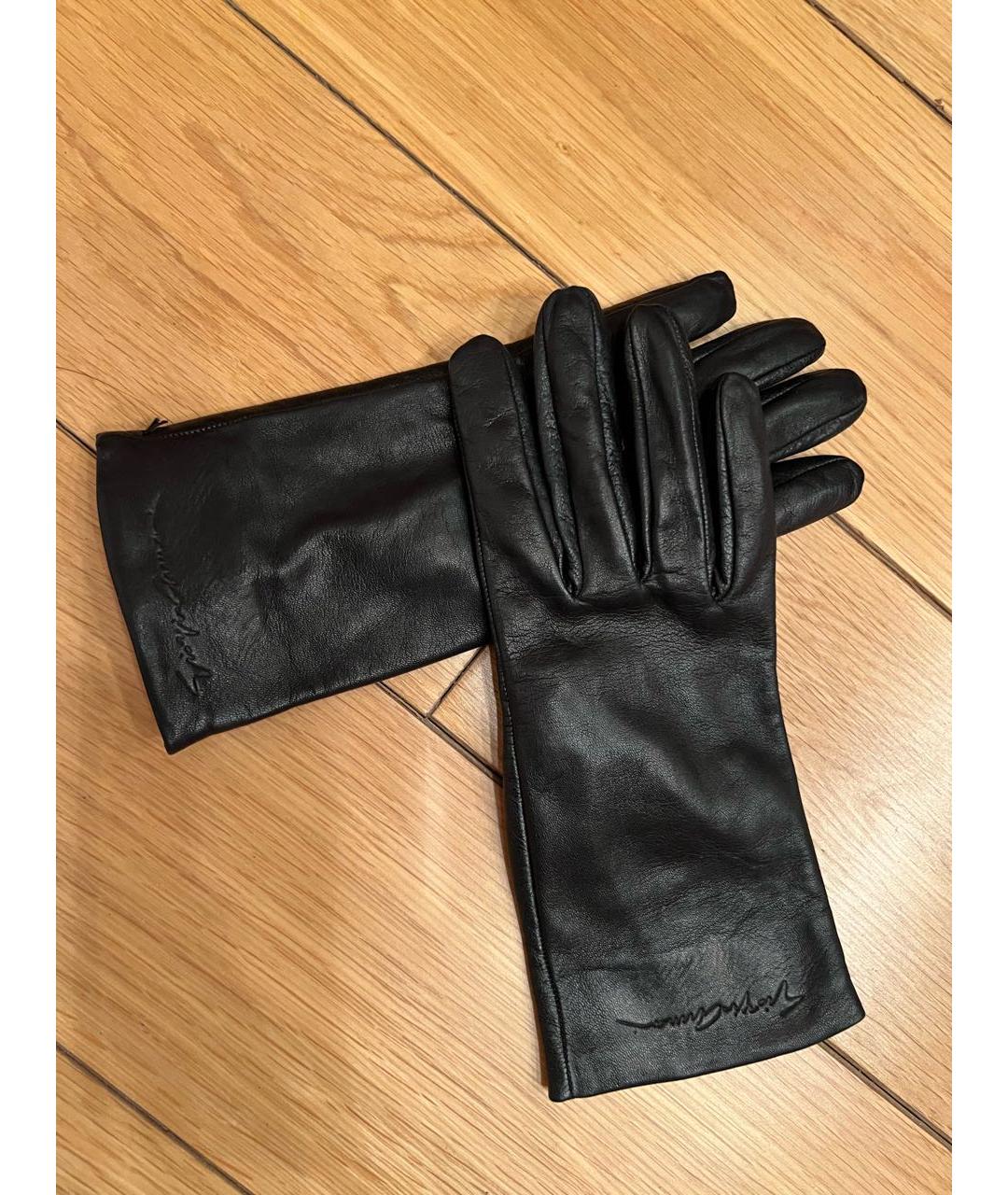 GIORGIO ARMANI Черные кожаные перчатки, фото 5
