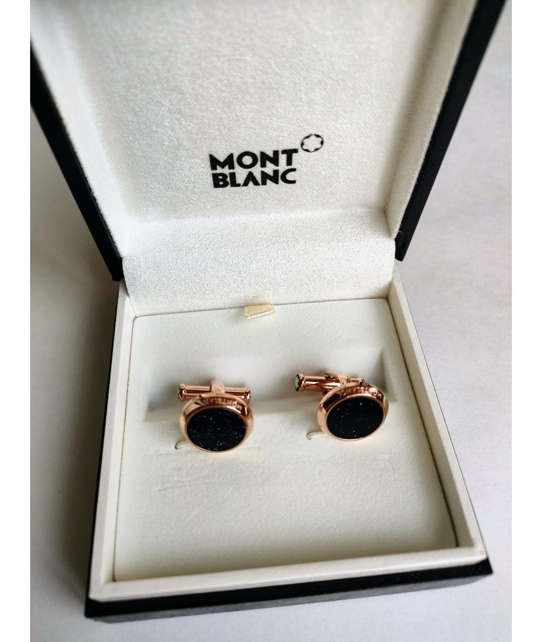 MONTBLANC Золотые металлические запонки, фото 9