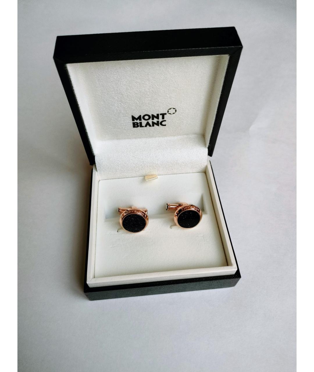 MONTBLANC Золотые металлические запонки, фото 7