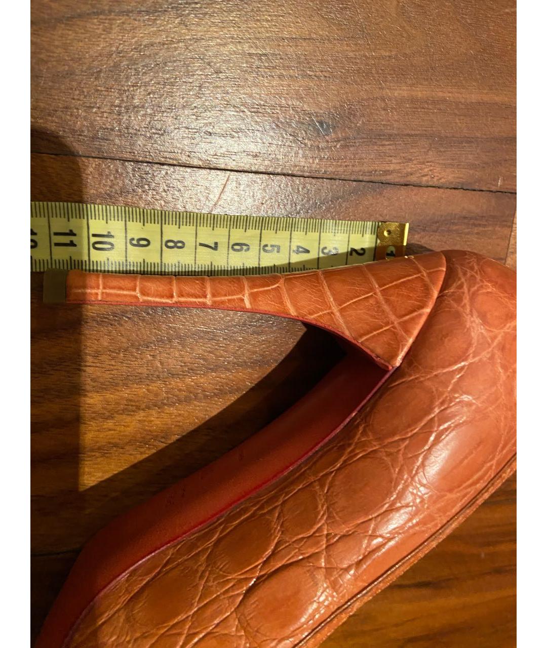 PRADA Оранжевое туфли из экзотической кожи, фото 6