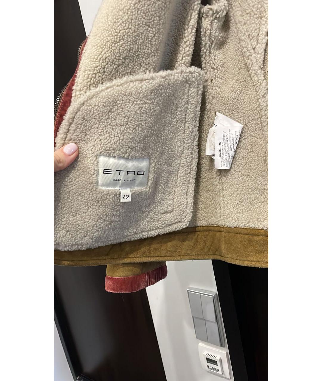 ETRO Коричневая замшевая дубленка, фото 3