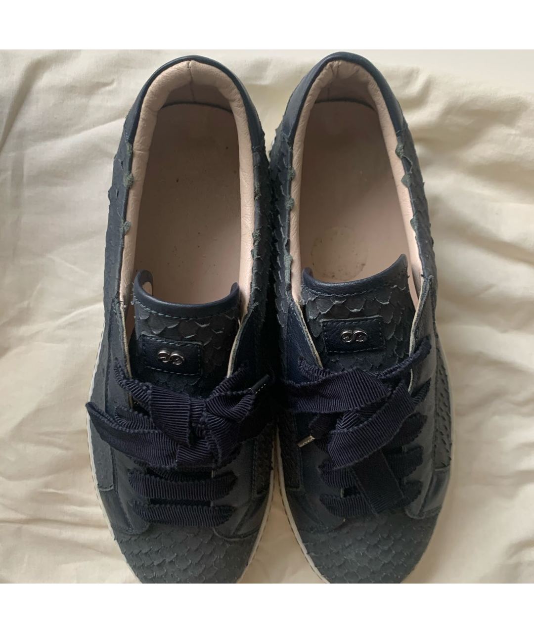 ESCADA Темно-синие кожаные кроссовки, фото 3