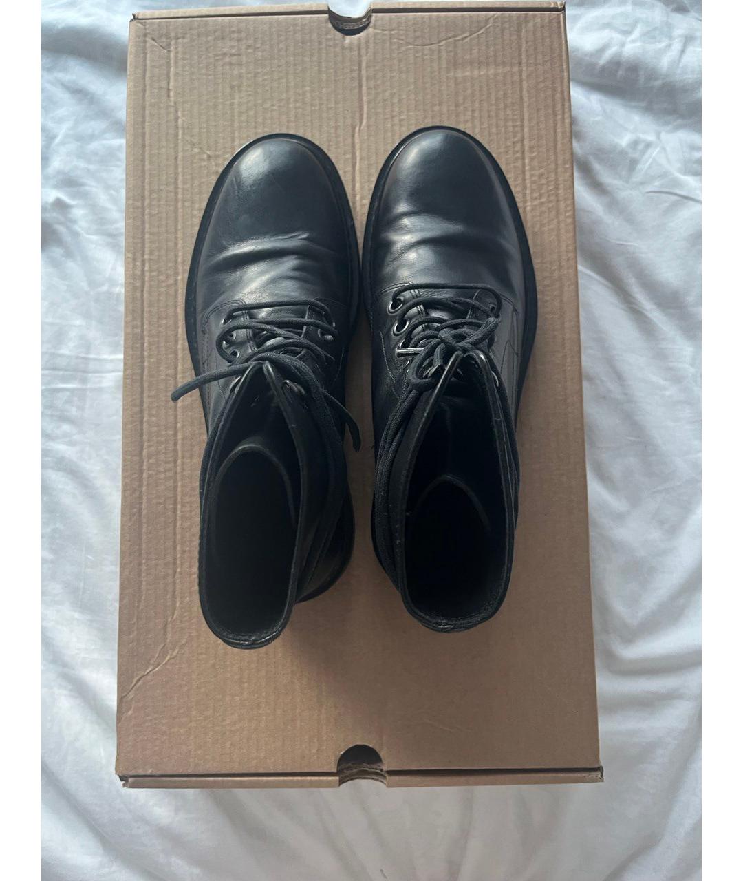 ANN DEMEULEMEESTER Черные кожаные высокие ботинки, фото 3