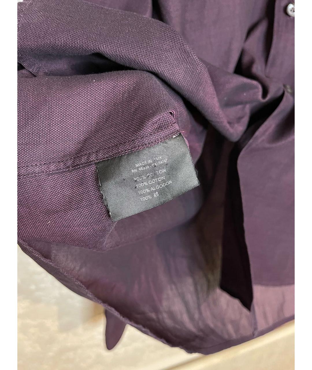 PRADA VINTAGE Фиолетовая хлопковая классическая рубашка, фото 4