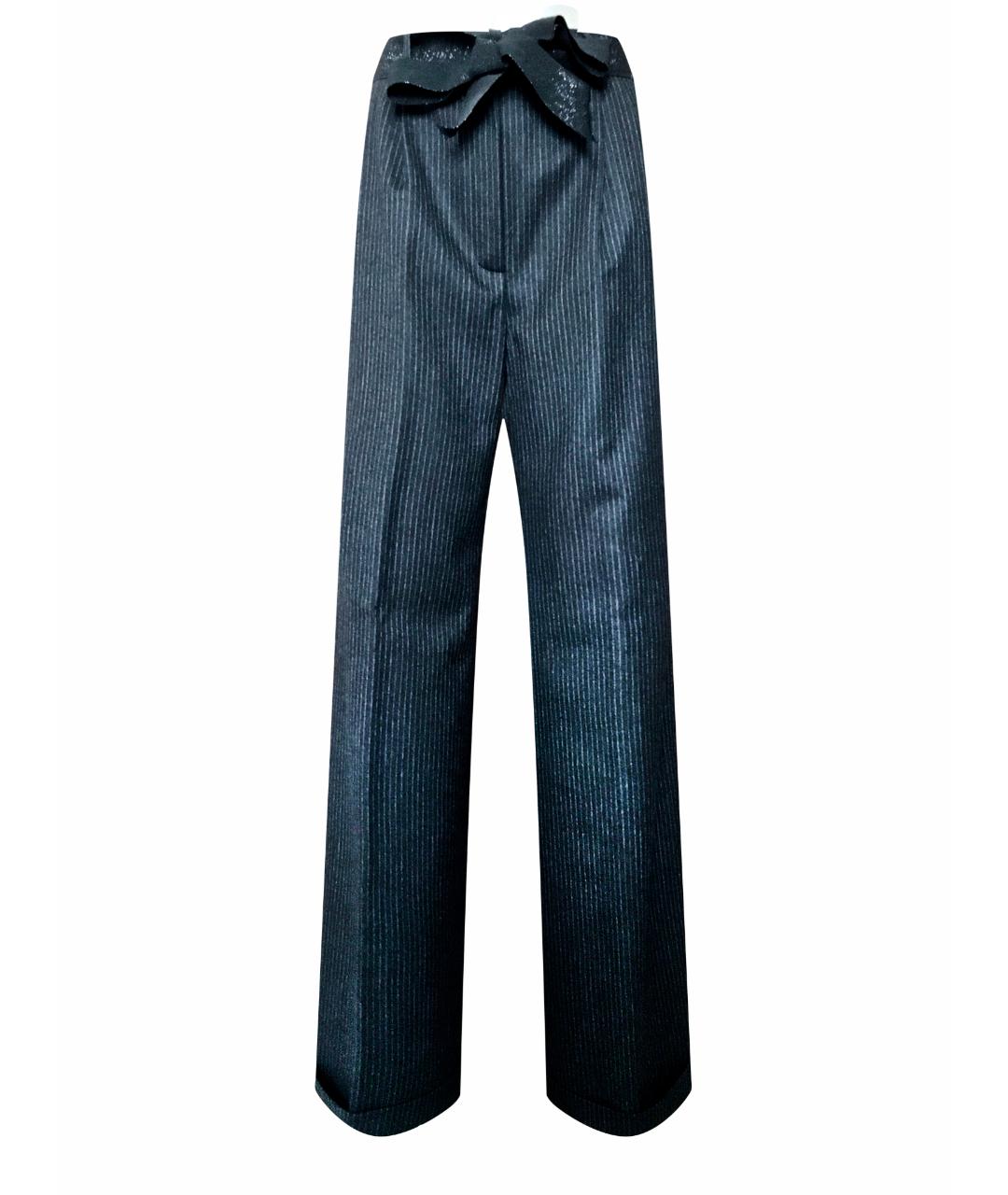 BILANCIONI Черные шерстяные брюки широкие, фото 1