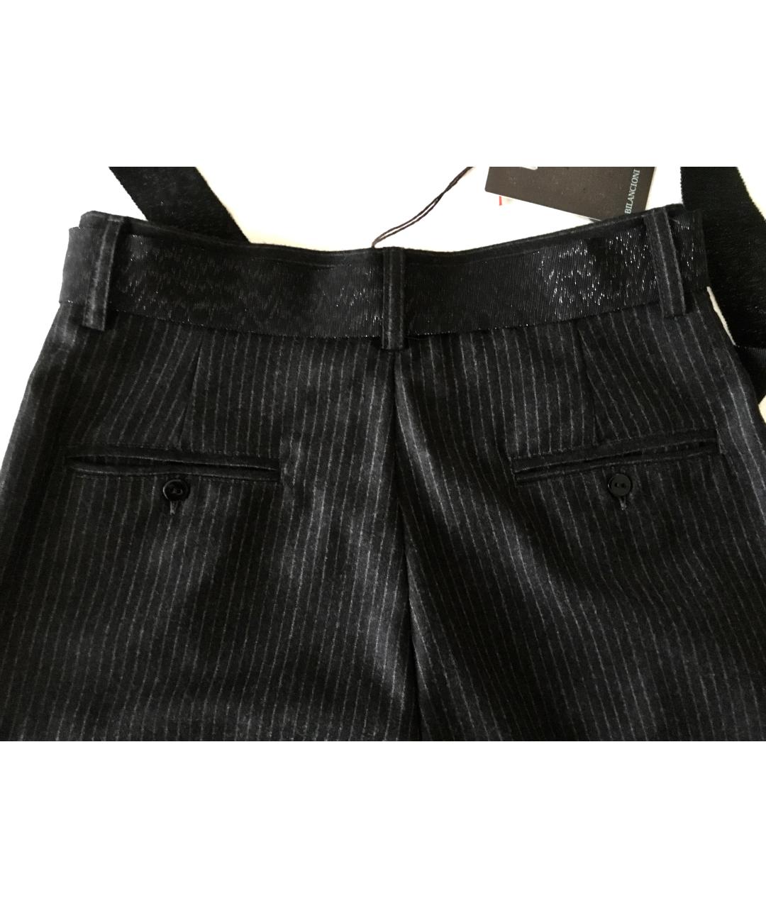 BILANCIONI Черные шерстяные брюки широкие, фото 5