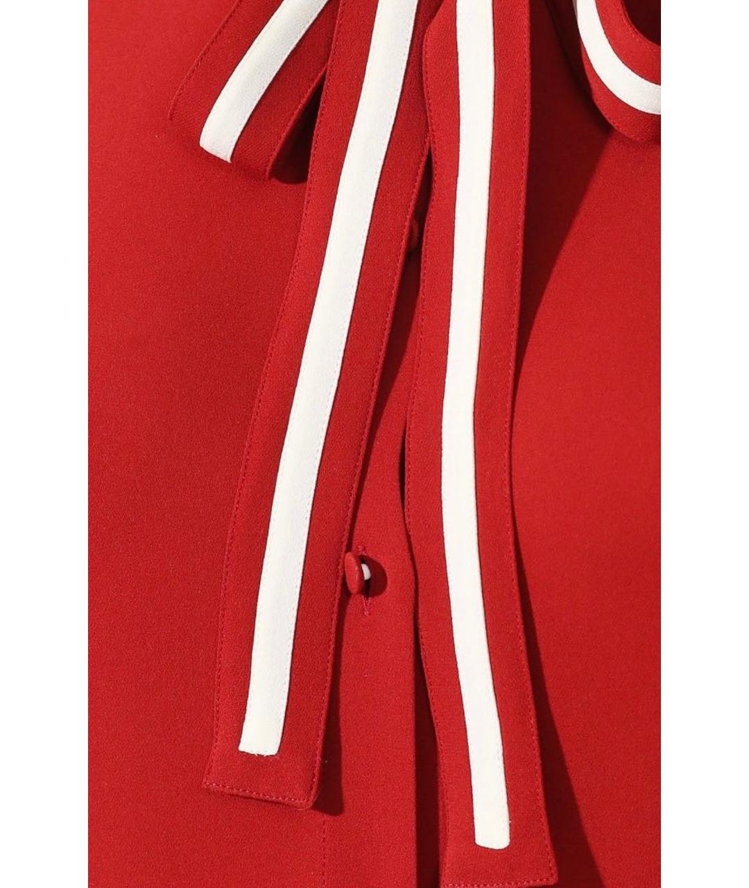 VALENTINO Красная шелковая блузы, фото 3