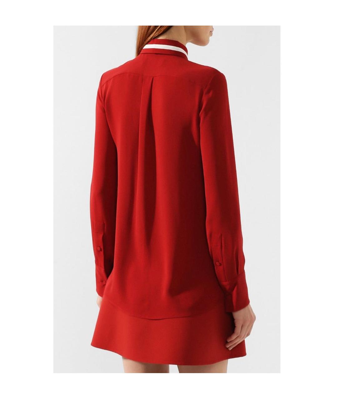VALENTINO Красная шелковая блузы, фото 2
