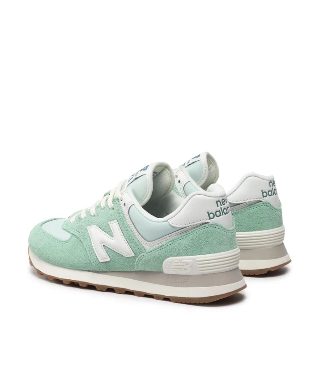 NEW BALANCE Бирюзовые замшевые низкие кроссовки / кеды, фото 4
