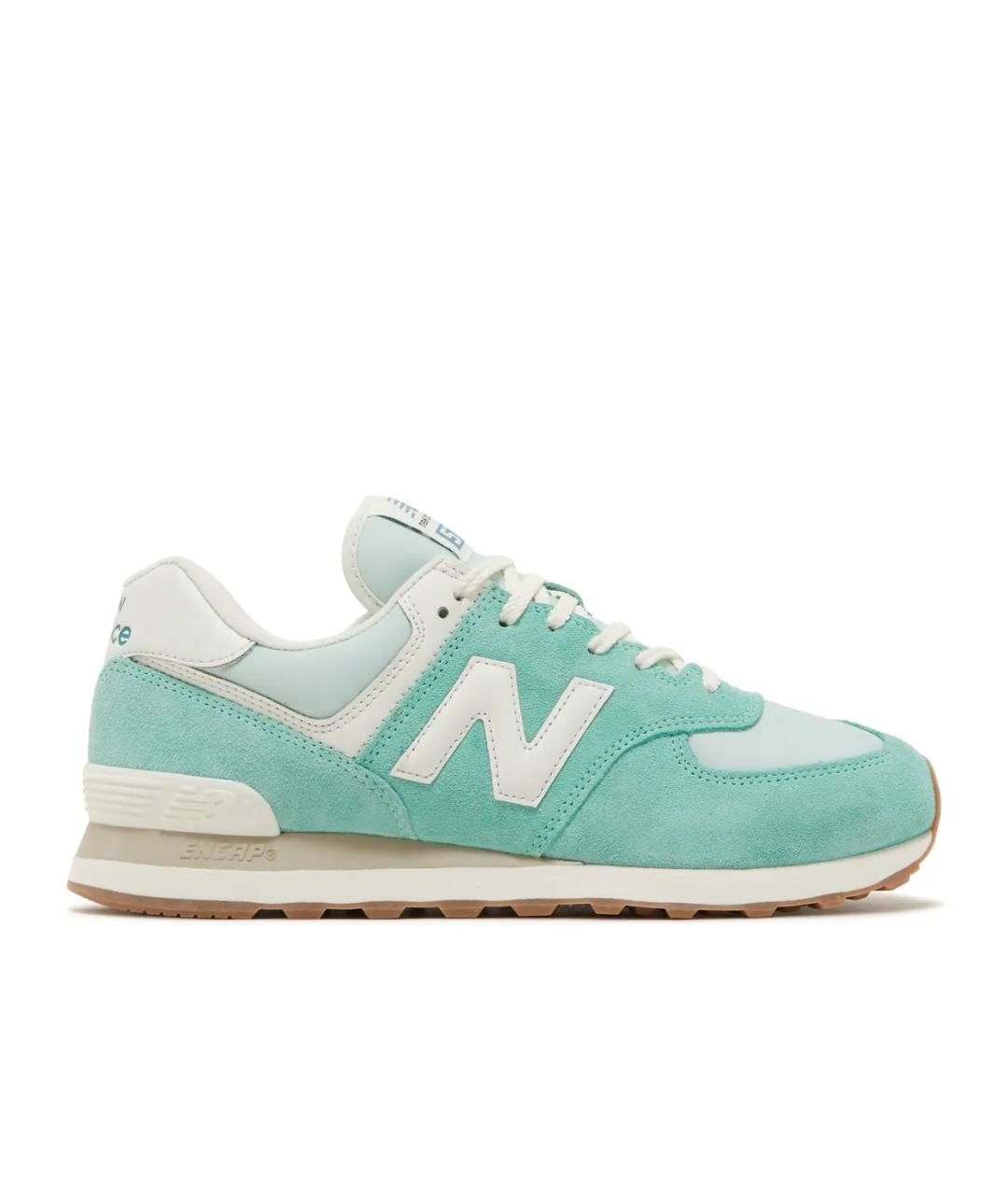NEW BALANCE Бирюзовые замшевые низкие кроссовки / кеды, фото 1