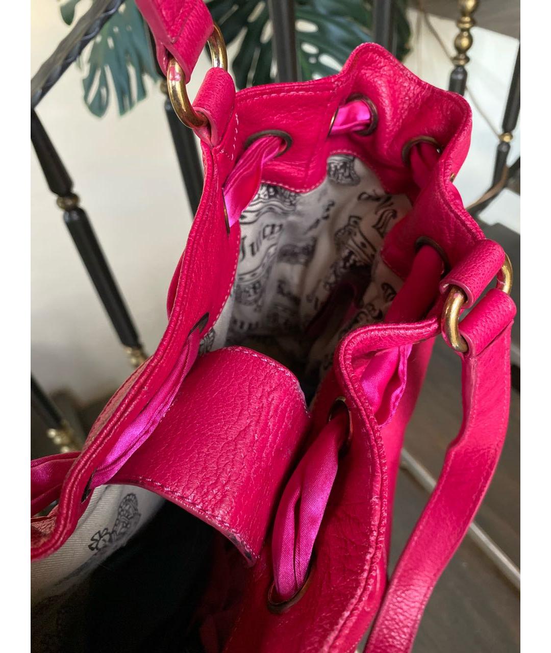JUICY COUTURE Розовая кожаная сумка тоут, фото 5