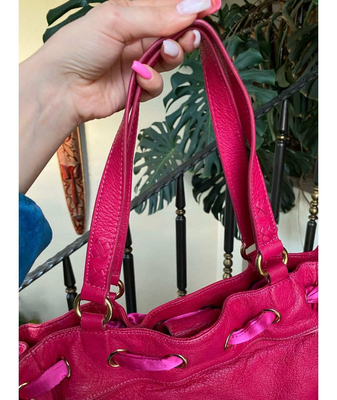 JUICY COUTURE Розовая кожаная сумка тоут, фото 4