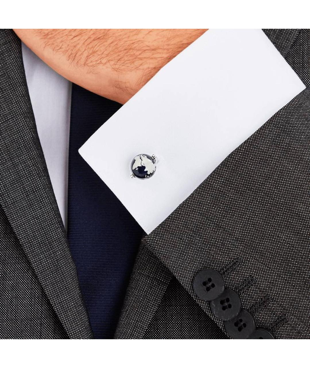 MONTBLANC Темно-синие металлические запонки, фото 4