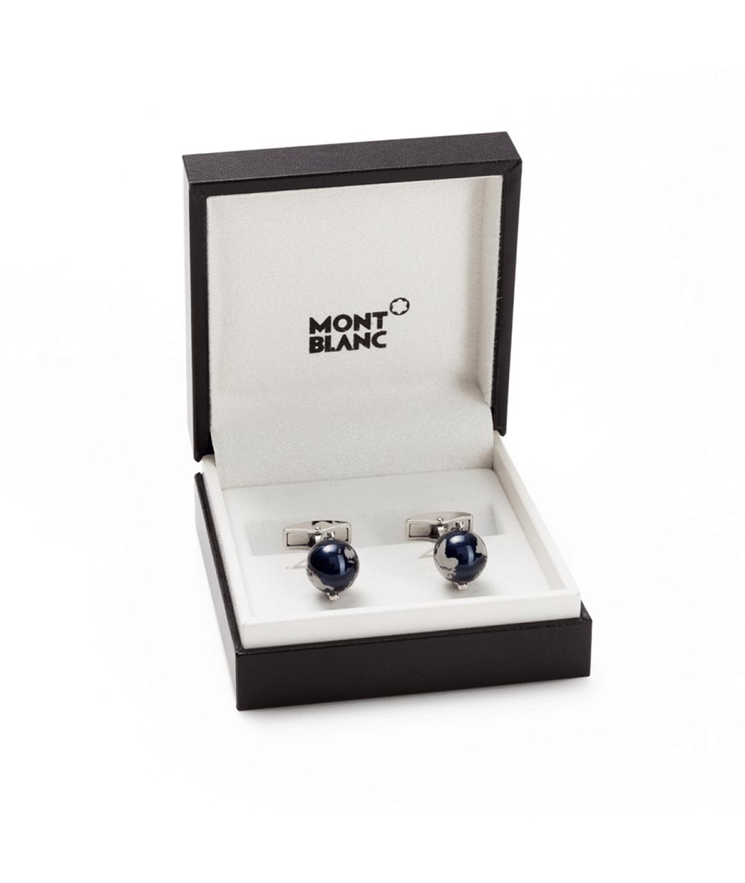MONTBLANC Темно-синие металлические запонки, фото 3