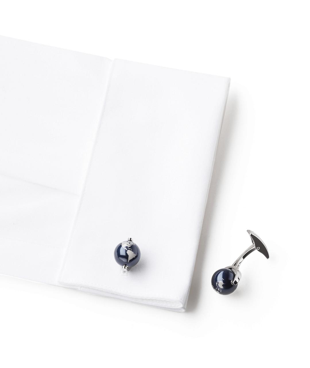 MONTBLANC Темно-синие металлические запонки, фото 5