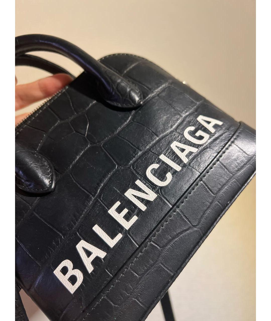 BALENCIAGA Черная кожаная сумка через плечо, фото 5