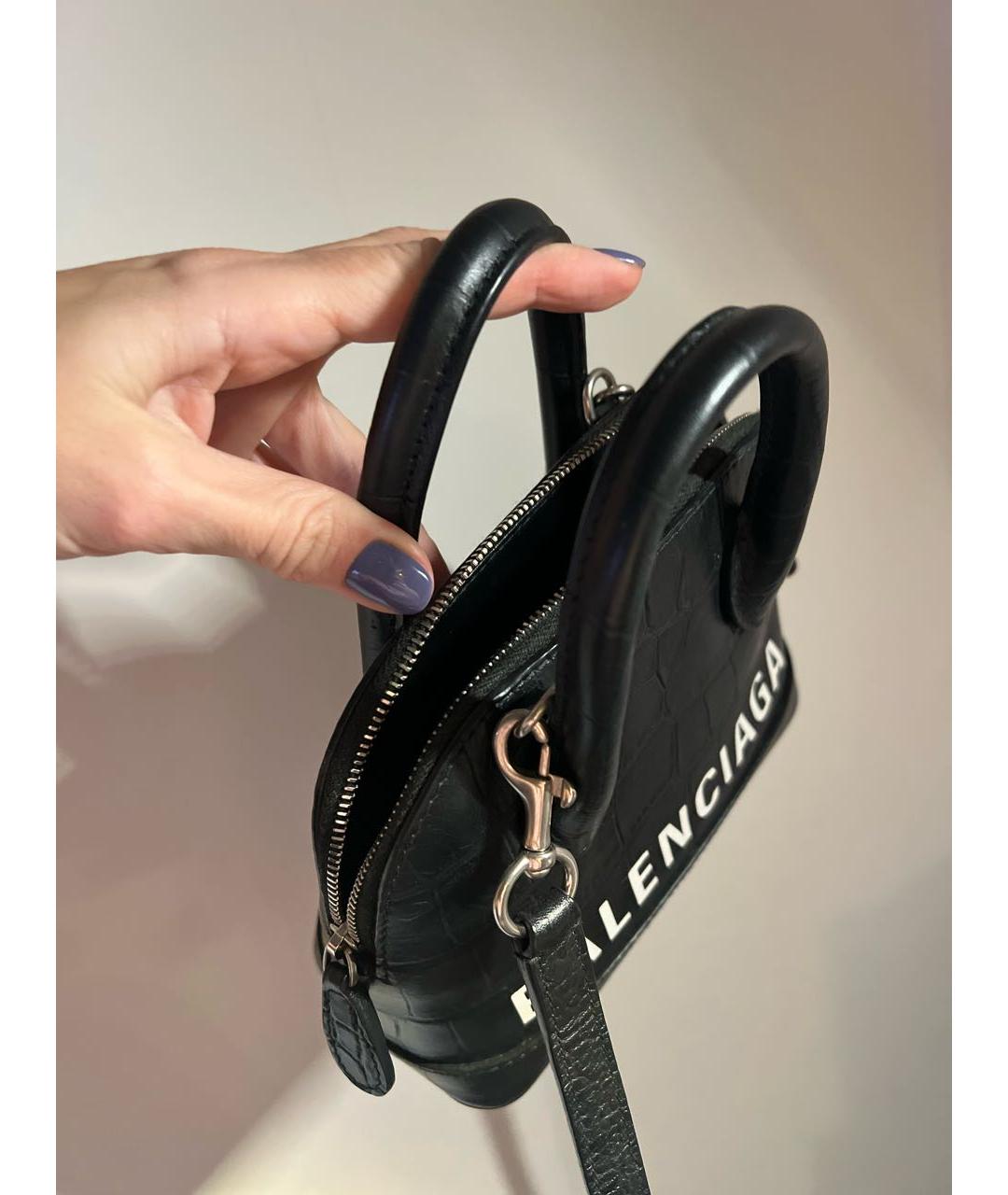 BALENCIAGA Черная кожаная сумка через плечо, фото 4