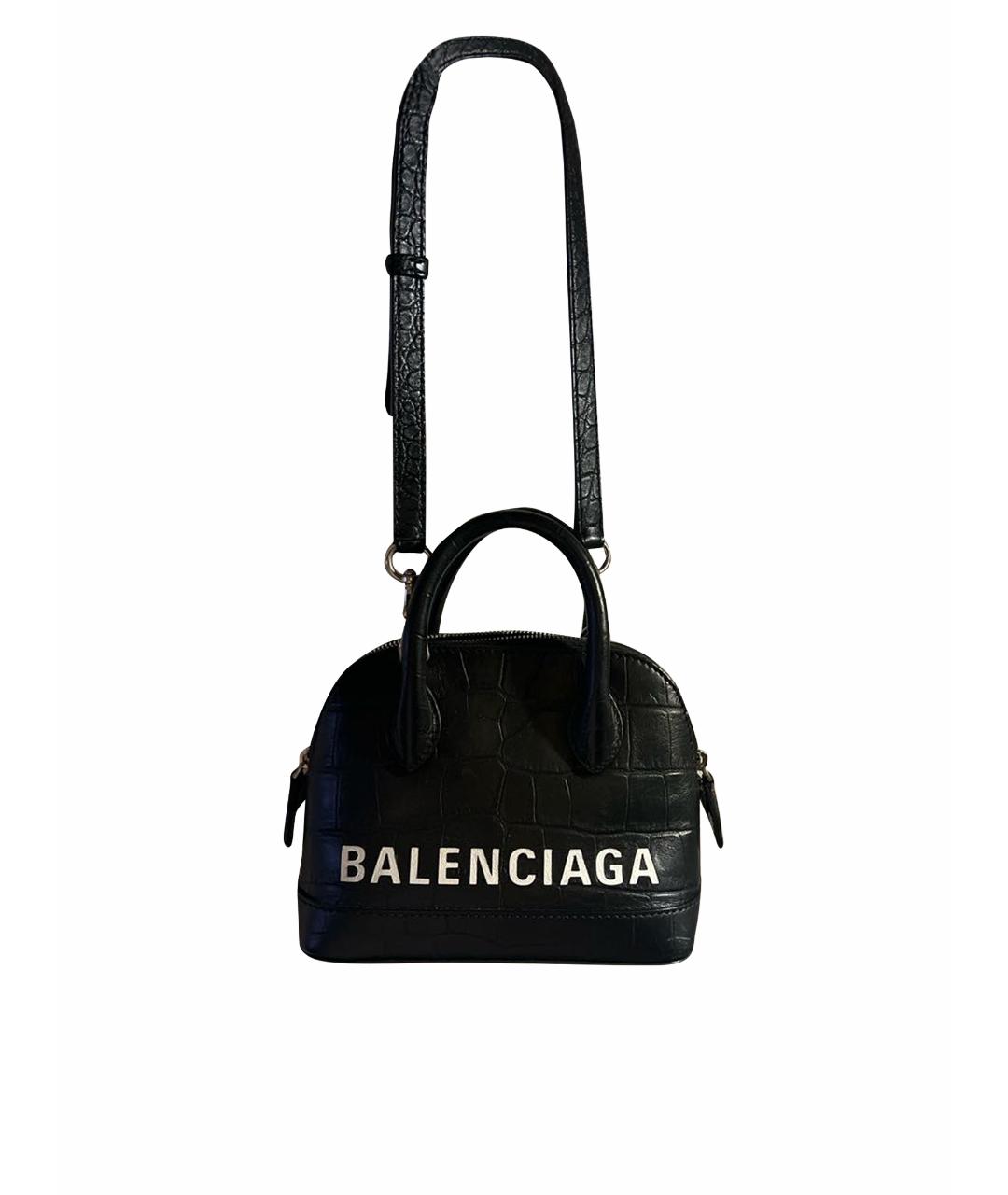 BALENCIAGA Черная кожаная сумка через плечо, фото 1