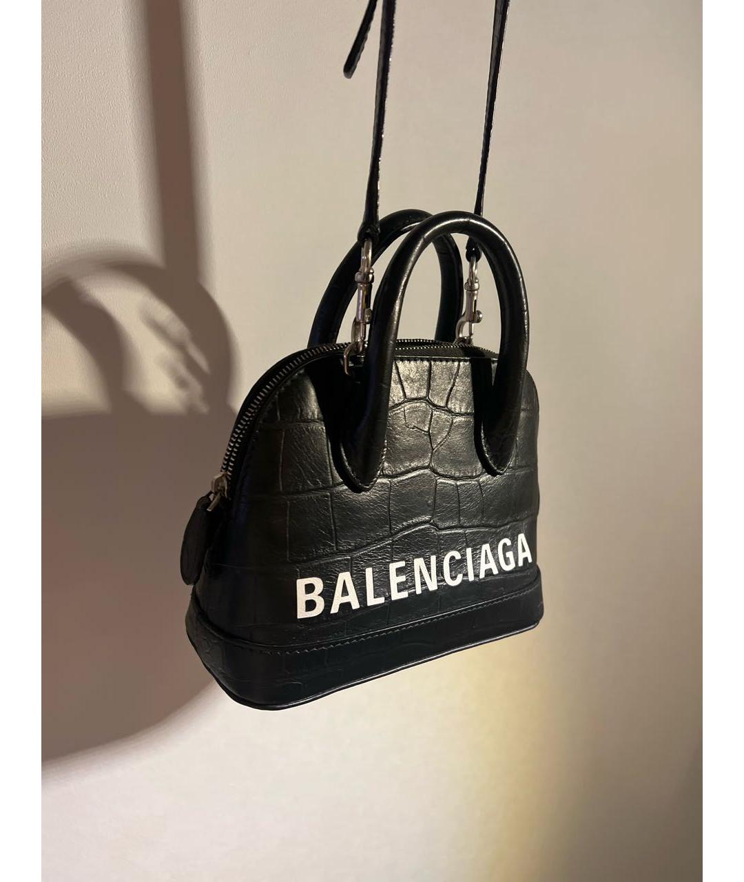 BALENCIAGA Черная кожаная сумка через плечо, фото 2