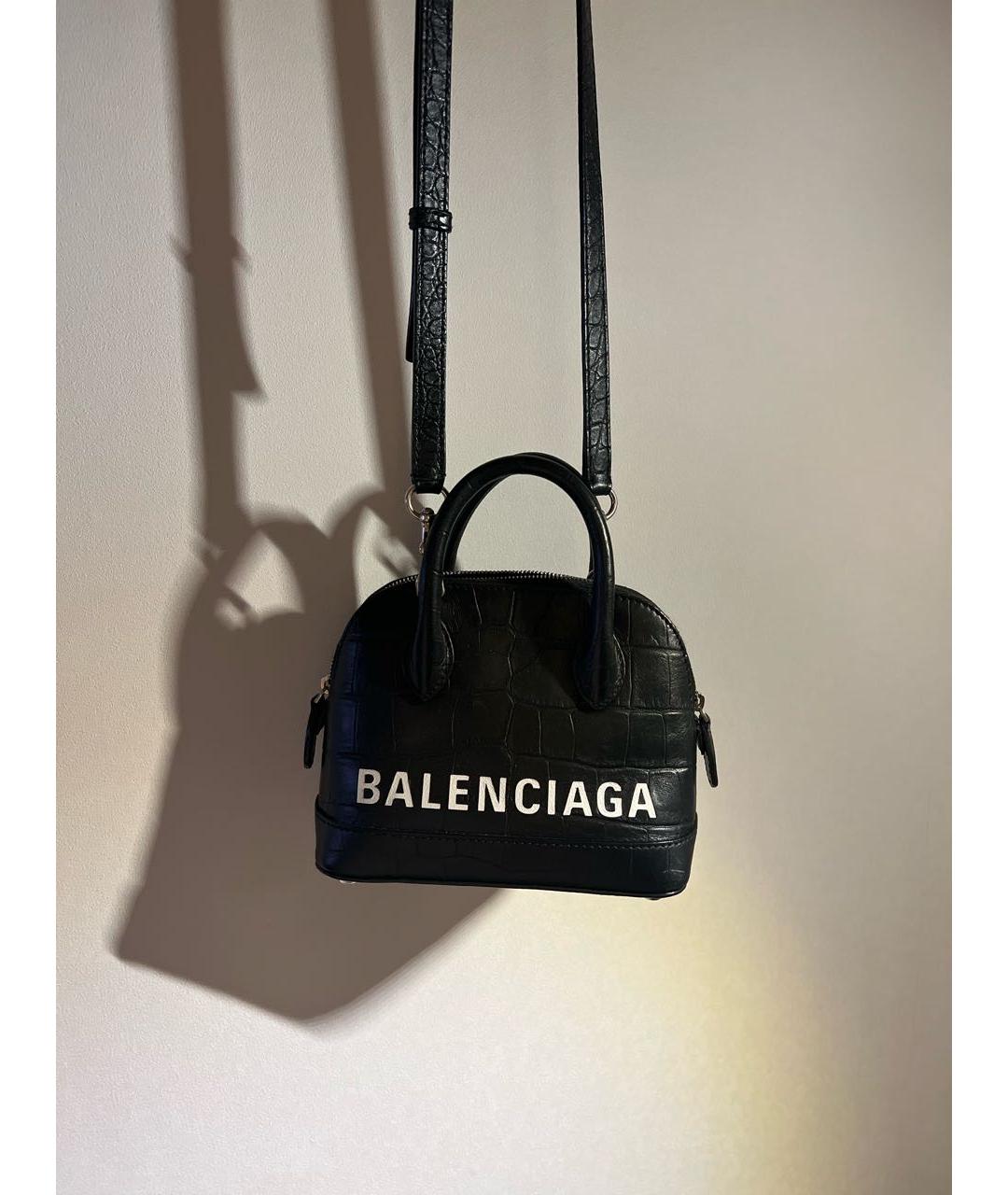 BALENCIAGA Черная кожаная сумка через плечо, фото 8