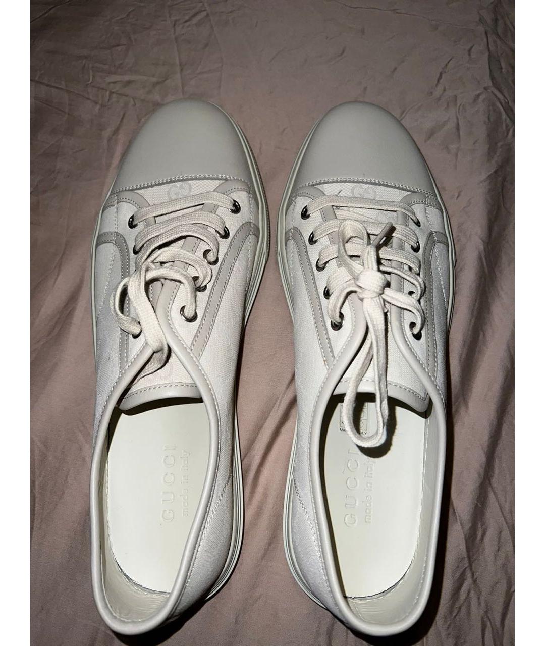 GUCCI Бежевые текстильные низкие кроссовки / кеды, фото 3
