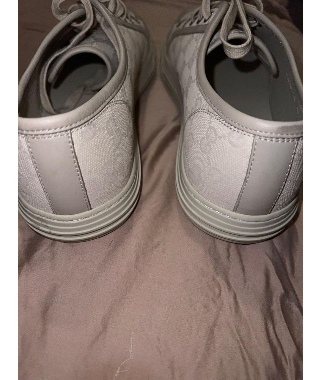 GUCCI Бежевые текстильные низкие кроссовки / кеды, фото 4