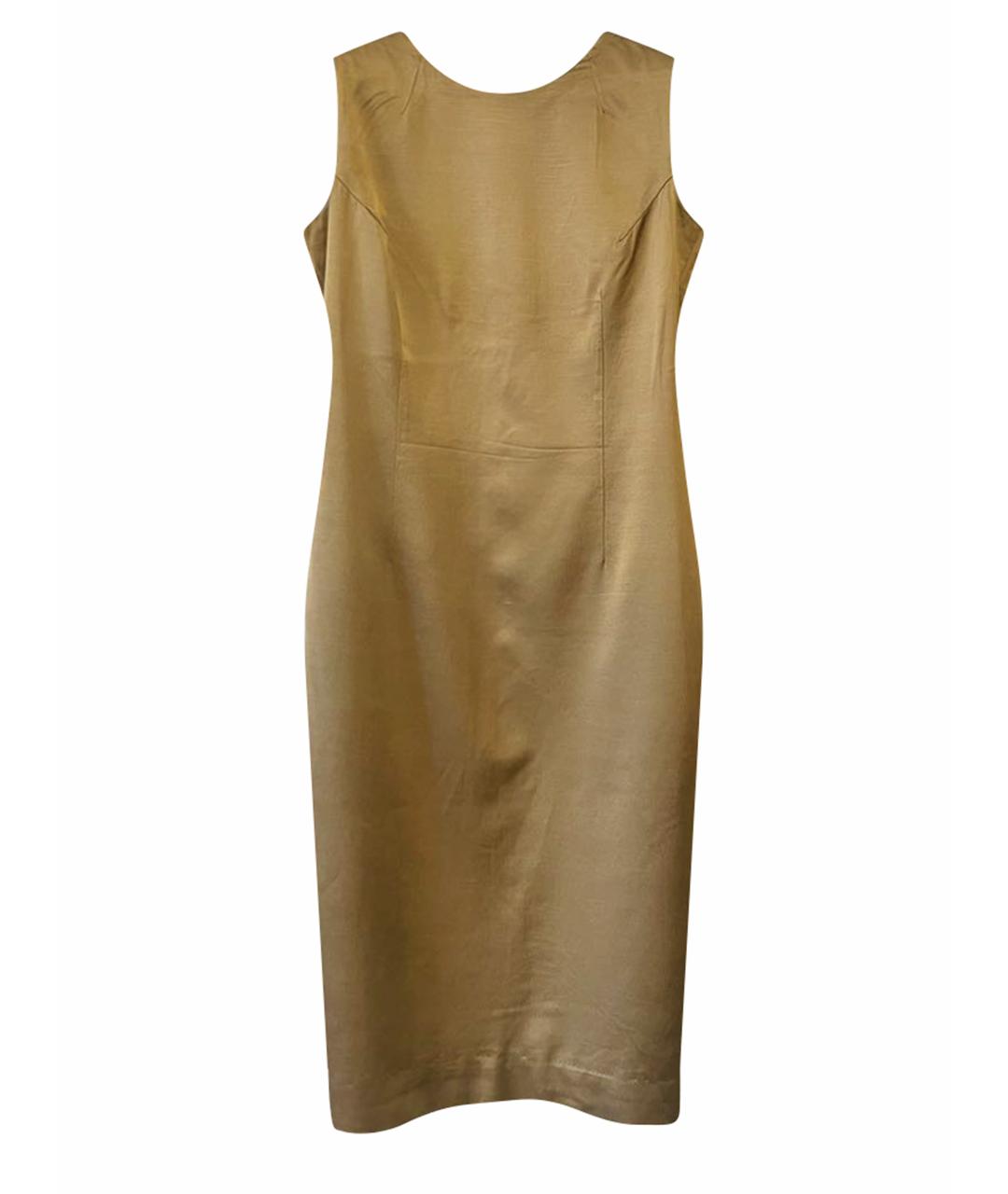 ERIKA CAVALLINI Золотое вискозное вечернее платье, фото 1