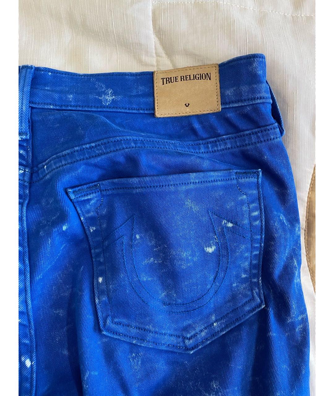 TRUE RELIGION Синие хлопковые джинсы слим, фото 5