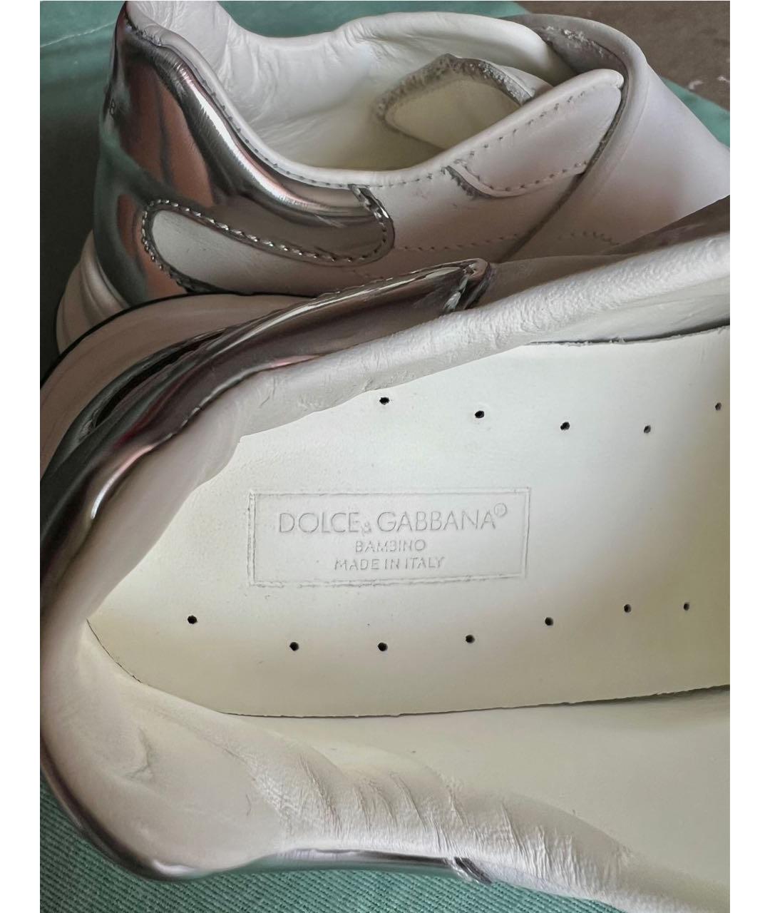 DOLCE&GABBANA Белые кожаные ботинки, фото 6