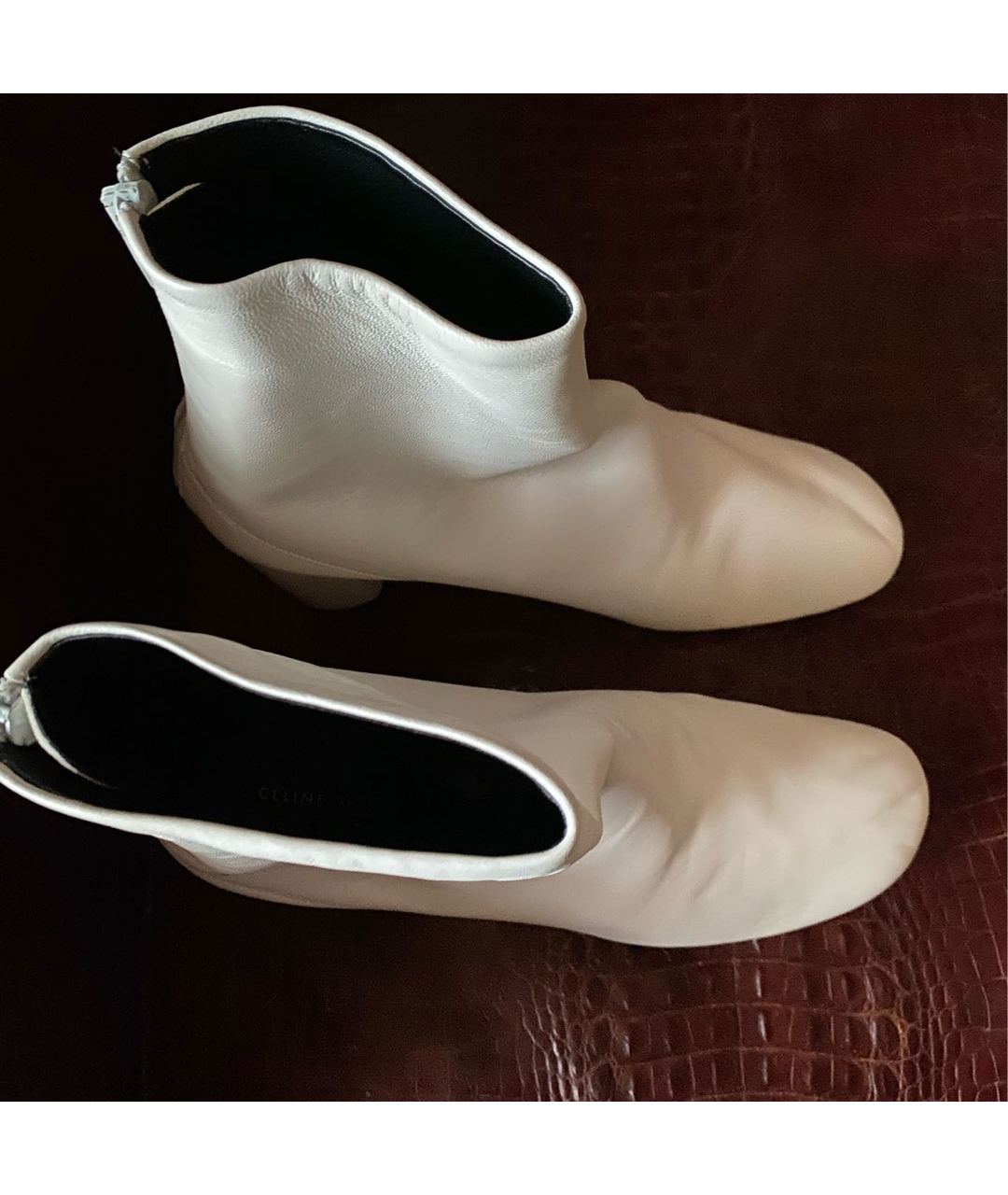 CELINE PRE-OWNED Белые кожаные сапоги, фото 3