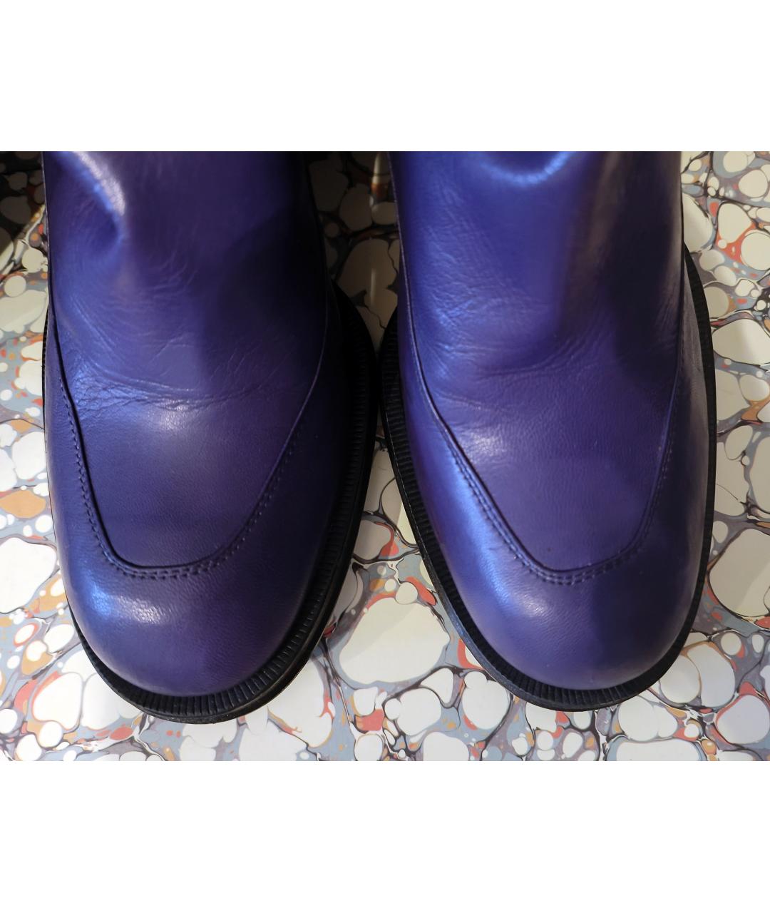ROCCO P. Фиолетовые кожаные сапоги, фото 3