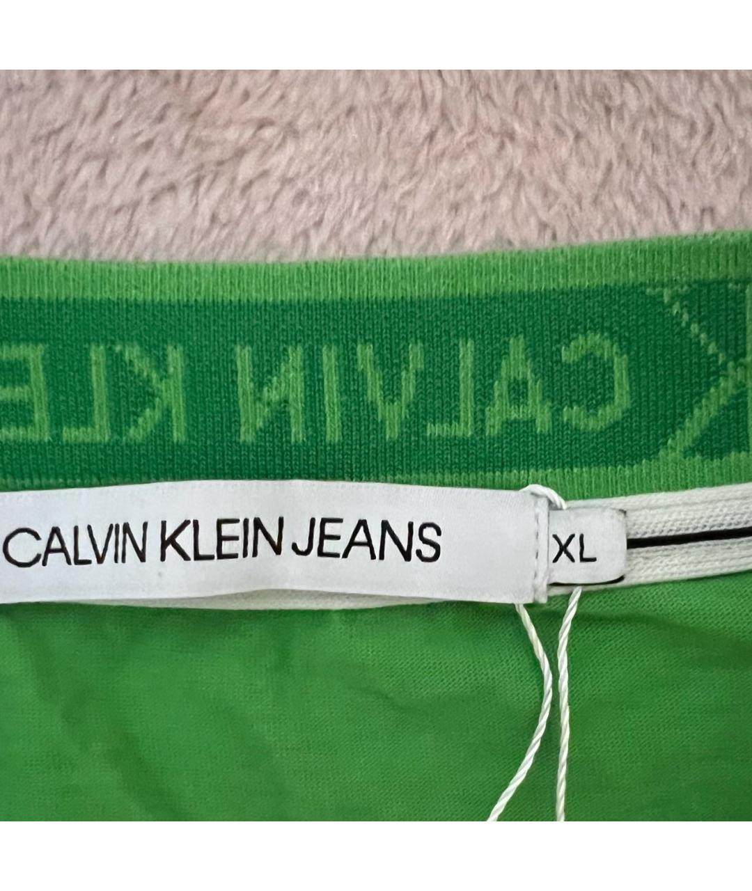 CALVIN KLEIN Зеленая хлопковая майка, фото 3