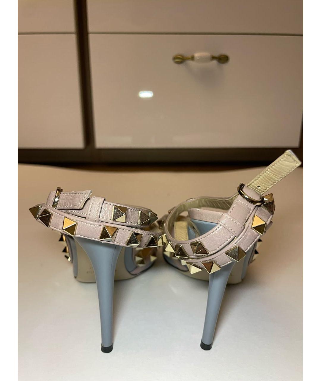 VALENTINO Голубые босоножки из лакированной кожи, фото 4