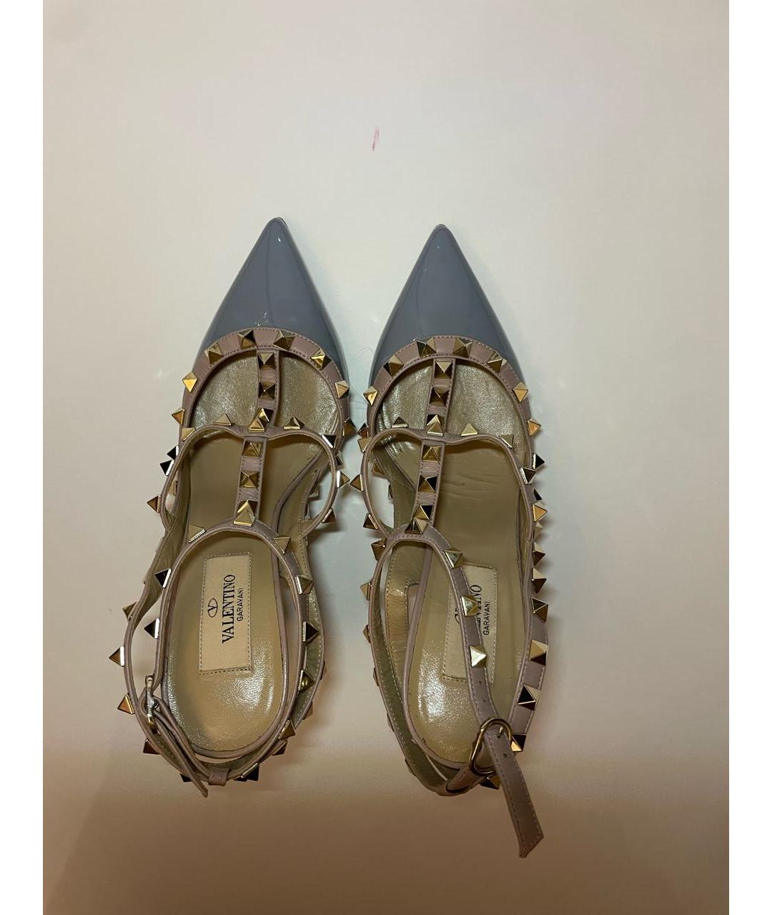 VALENTINO Голубые босоножки из лакированной кожи, фото 3