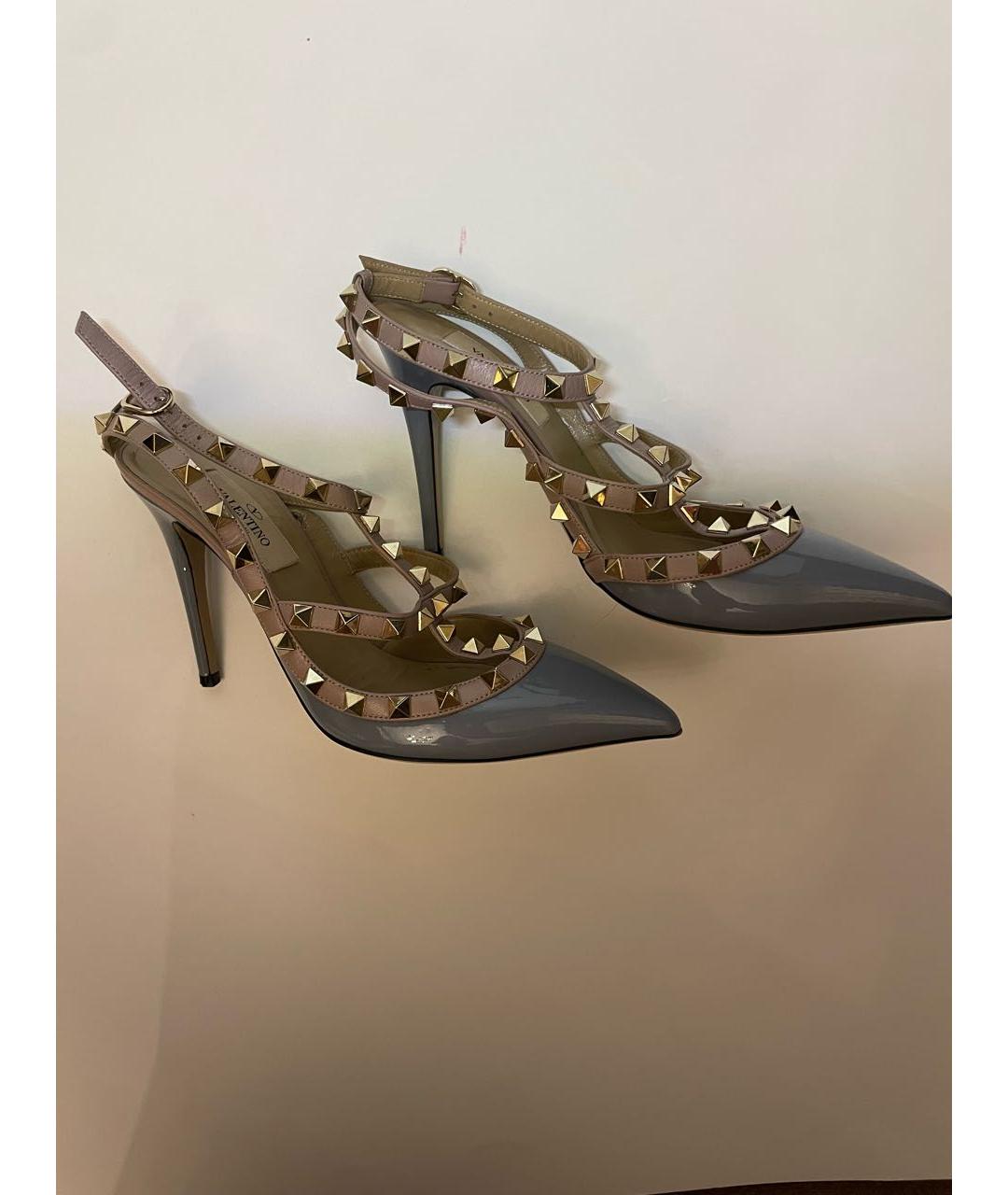 VALENTINO Голубые босоножки из лакированной кожи, фото 5