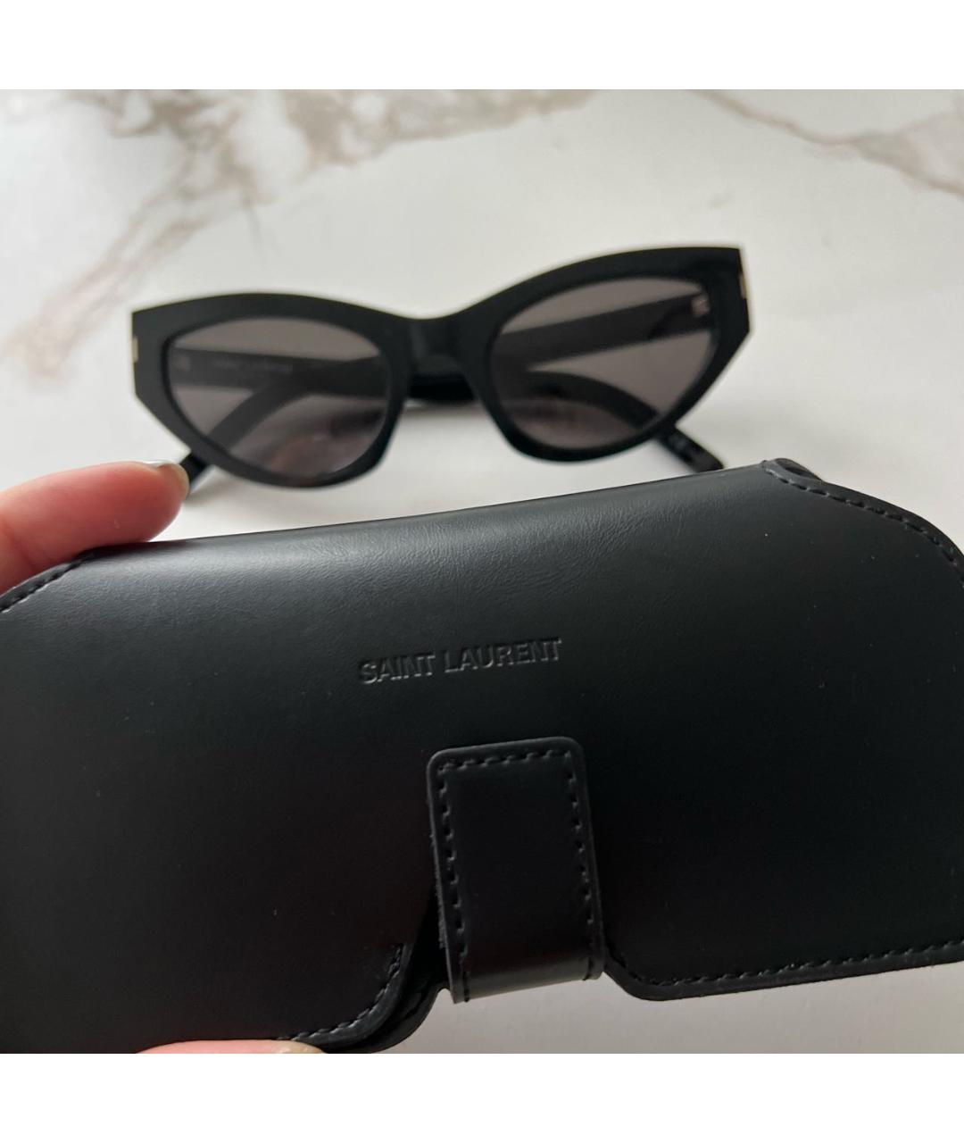 SAINT LAURENT Черные пластиковые солнцезащитные очки, фото 5