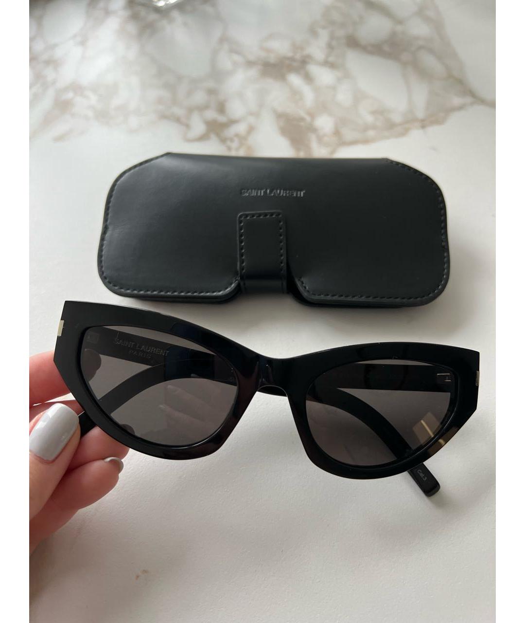 SAINT LAURENT Черные пластиковые солнцезащитные очки, фото 2