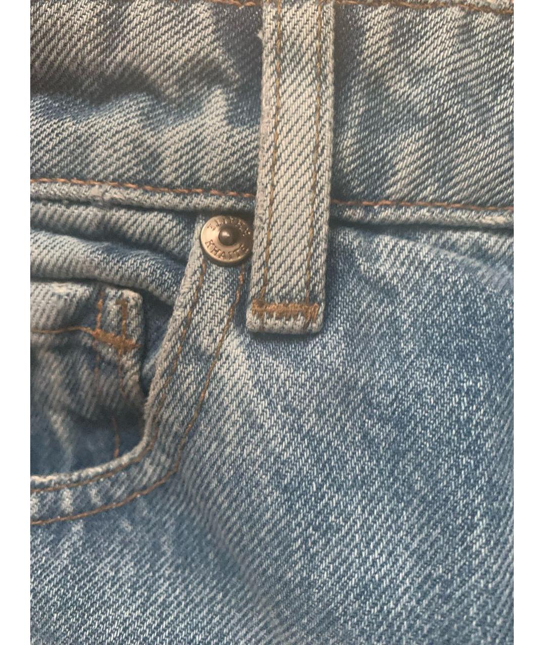 KHAITE Синие хлопковые прямые джинсы, фото 8