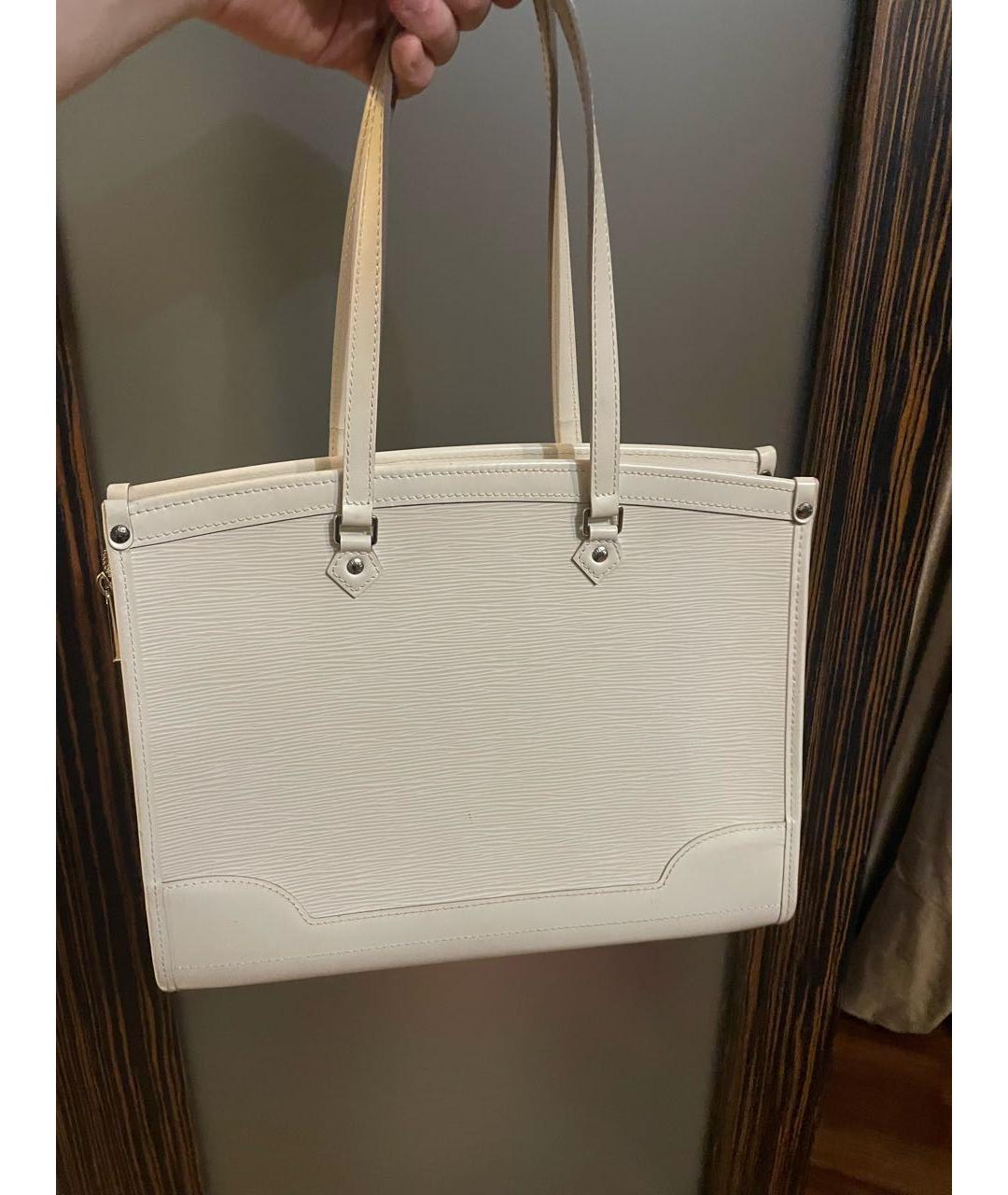 LOUIS VUITTON PRE-OWNED Белая кожаная сумка тоут, фото 8