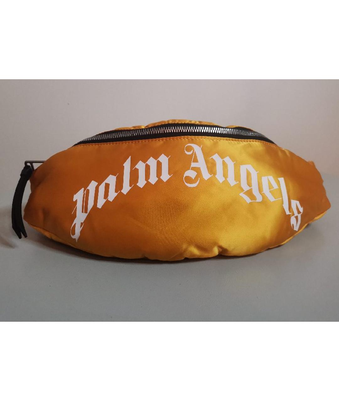 PALM ANGELS Золотая синтетическая поясная сумка, фото 4