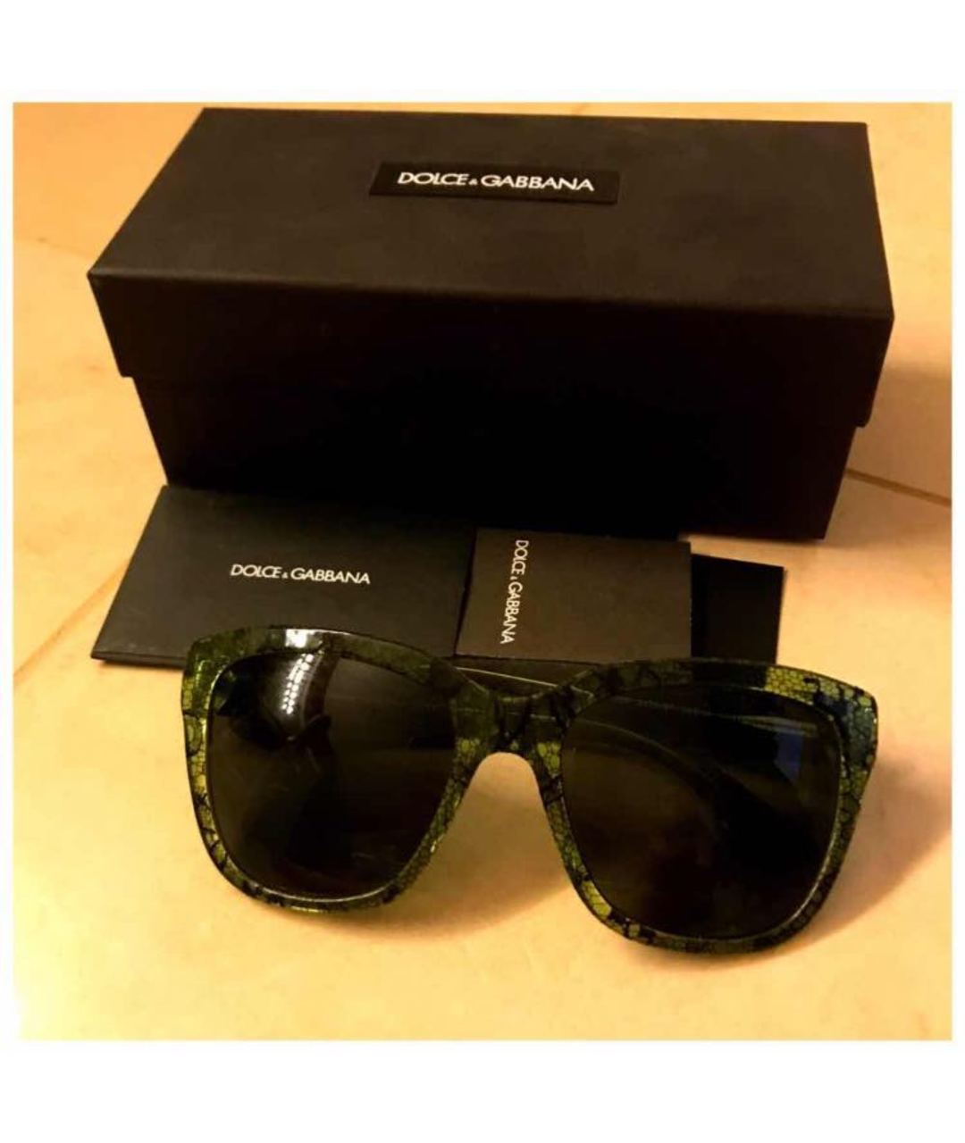 DOLCE&GABBANA Зеленые пластиковые солнцезащитные очки, фото 3