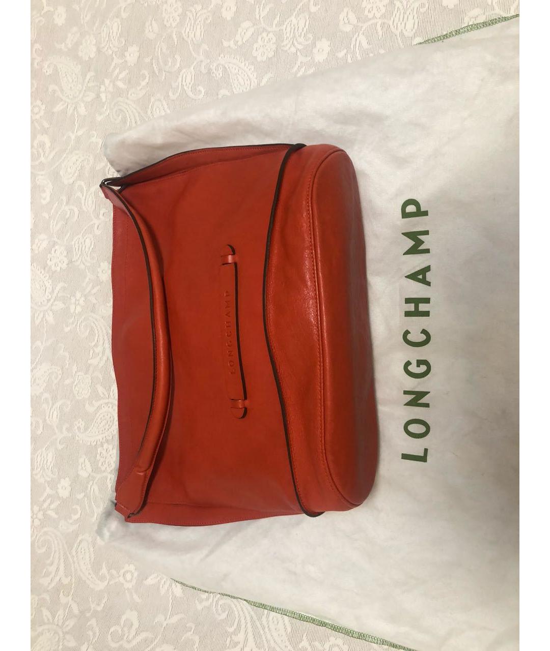 LONGCHAMP Красная кожаная сумка тоут, фото 4