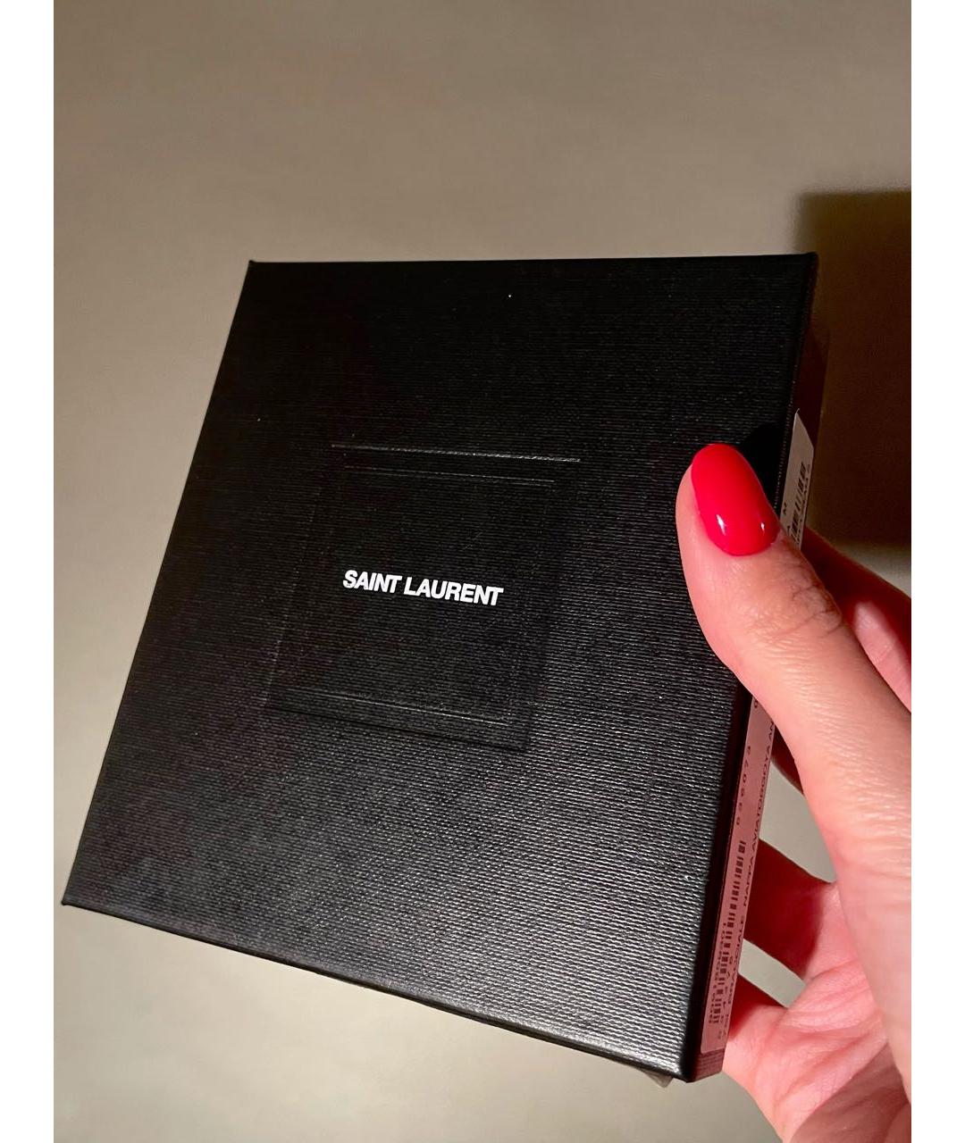 SAINT LAURENT Красный кожаный браслет, фото 8