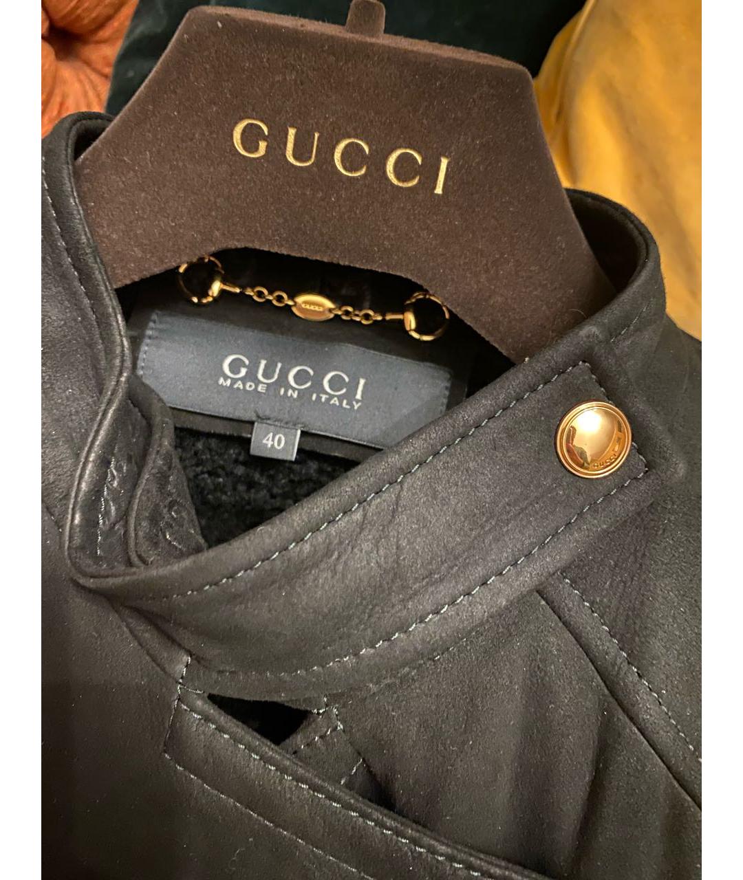 GUCCI Черная кожаная дубленка, фото 3