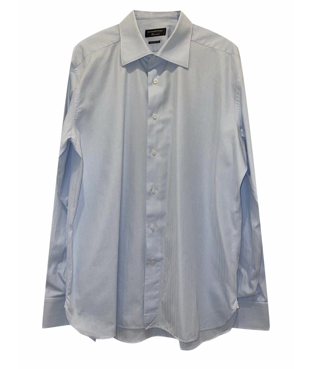 ERMENEGILDO ZEGNA Голубая хлопковая классическая рубашка, фото 1