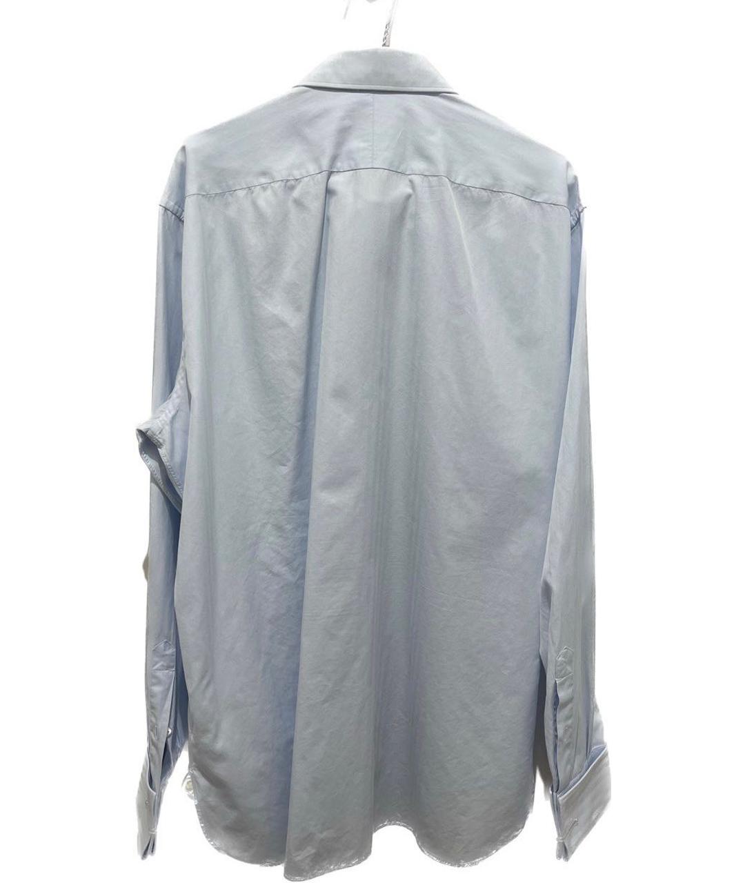 ERMENEGILDO ZEGNA Голубая хлопковая классическая рубашка, фото 2