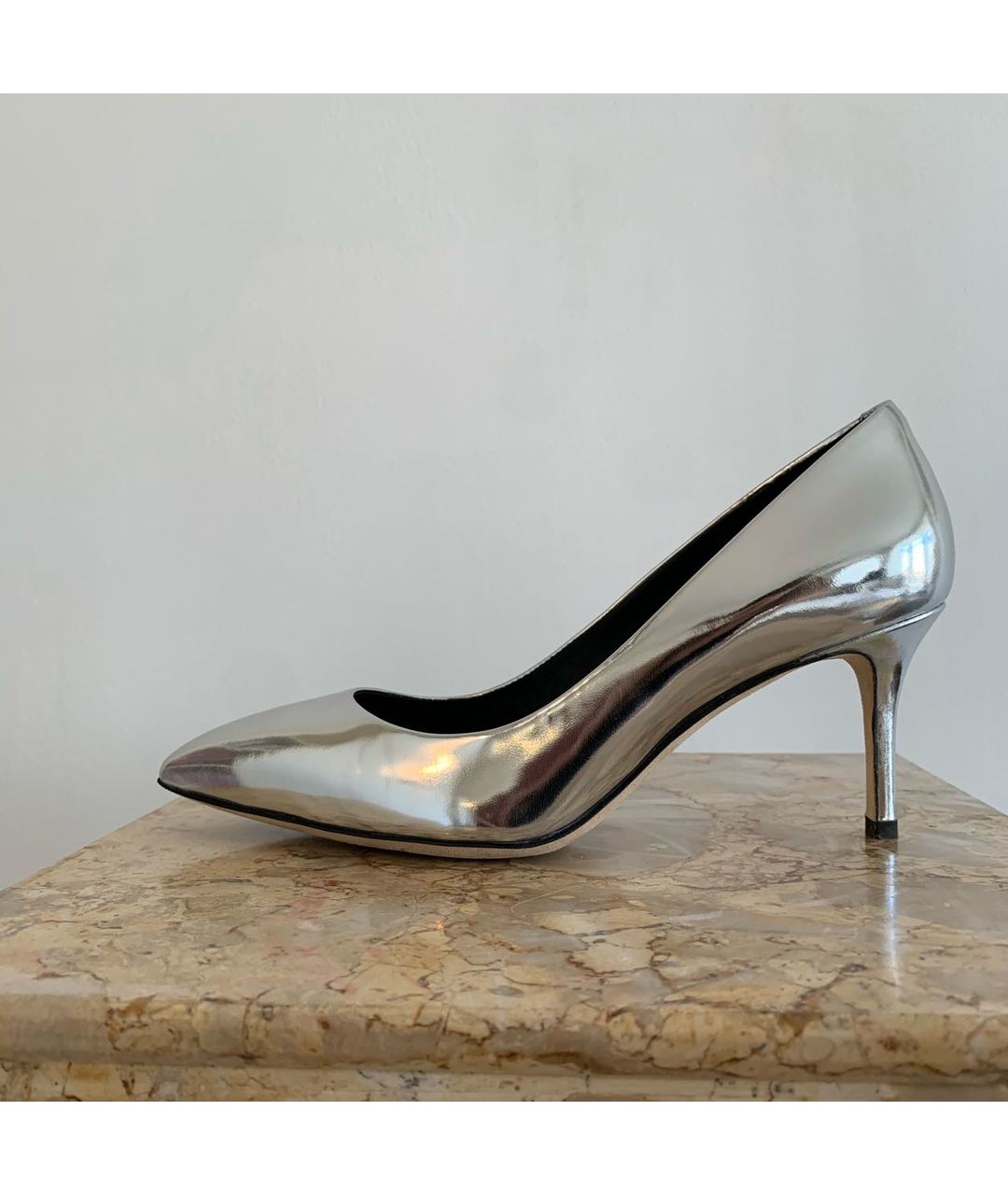 GIUSEPPE ZANOTTI DESIGN Серебряные кожаные туфли, фото 7