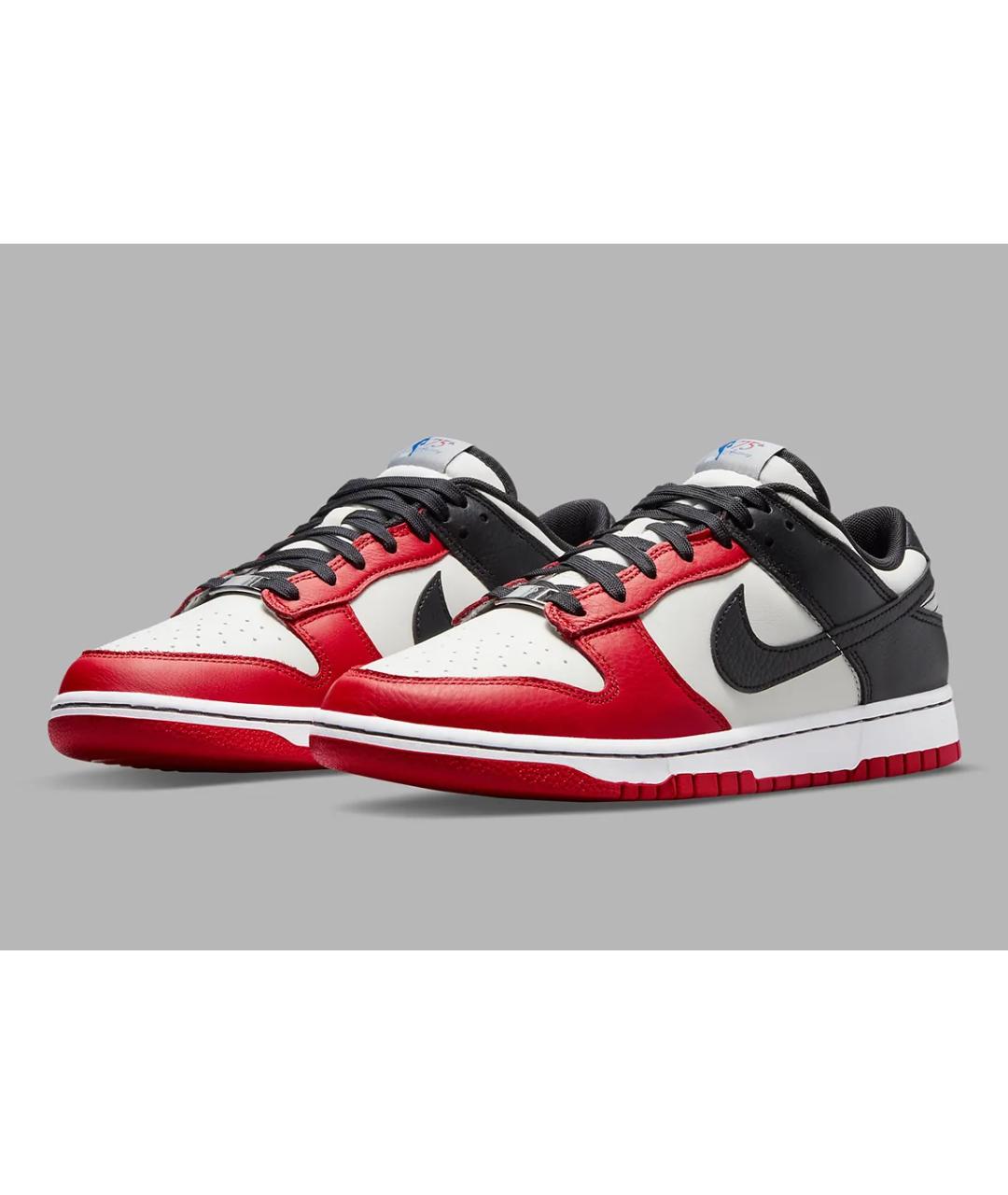 NIKE Красные кожаные низкие кроссовки / кеды, фото 2