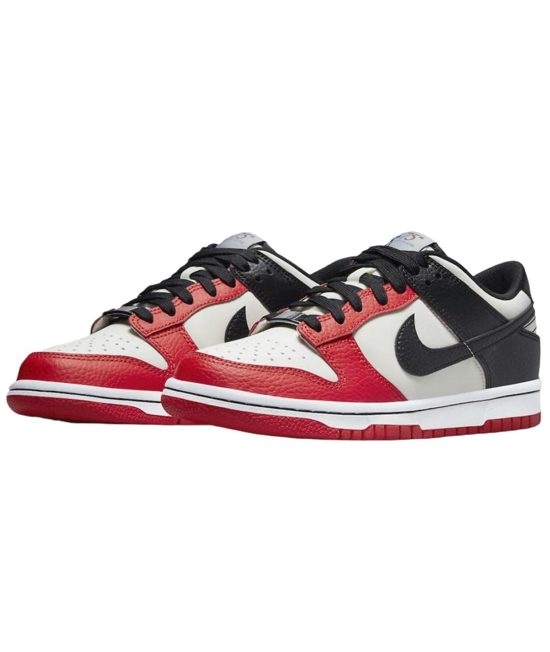 NIKE Красные кожаные низкие кроссовки / кеды, фото 2