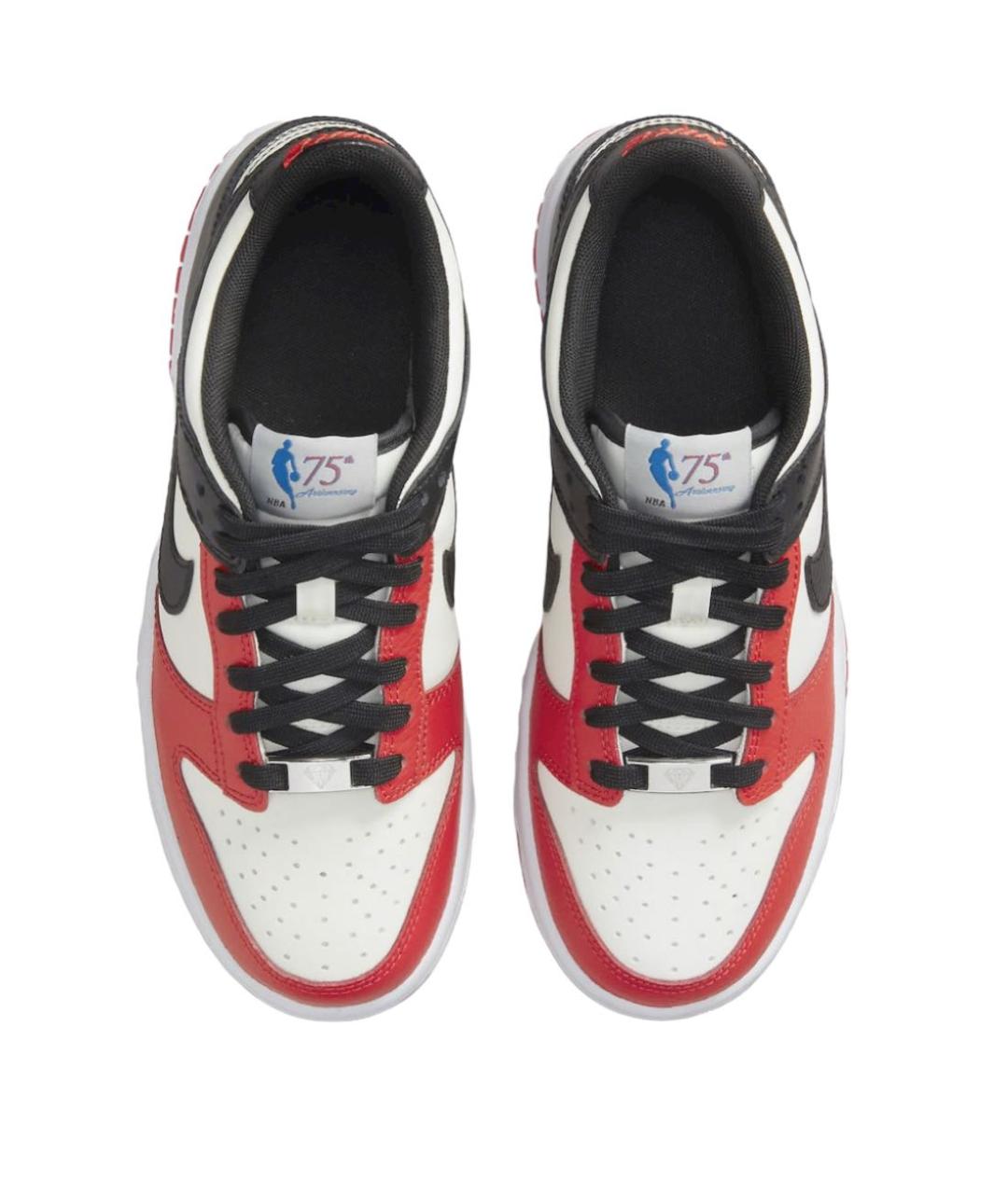 NIKE Красные кожаные низкие кроссовки / кеды, фото 3